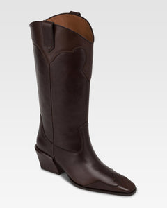 Stivali in pelle ebano