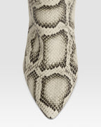 Boots in sand printed python leather