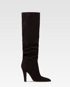 Boots in ebony calf suede leather.