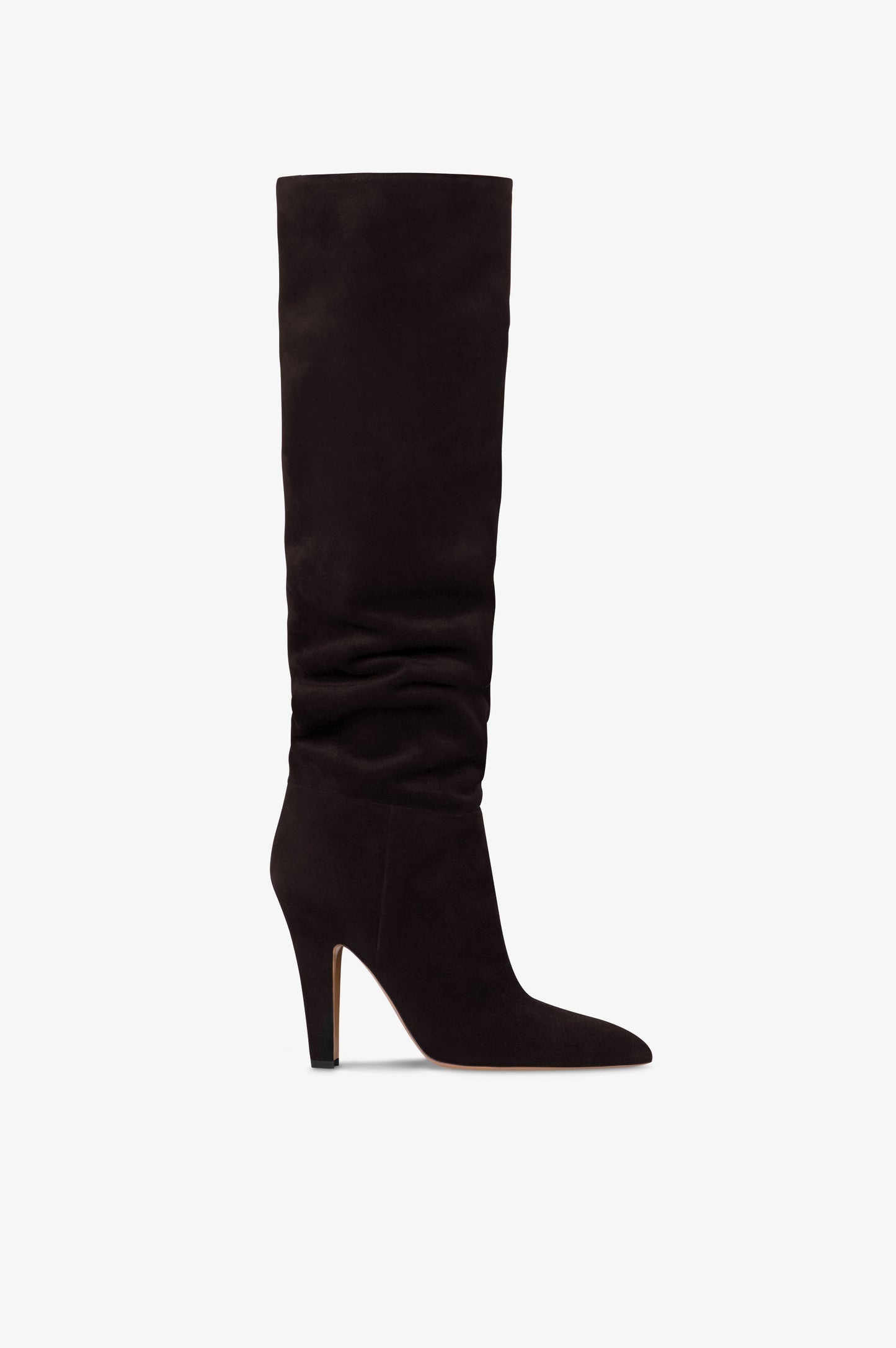 Boots in ebony calf suede leather.