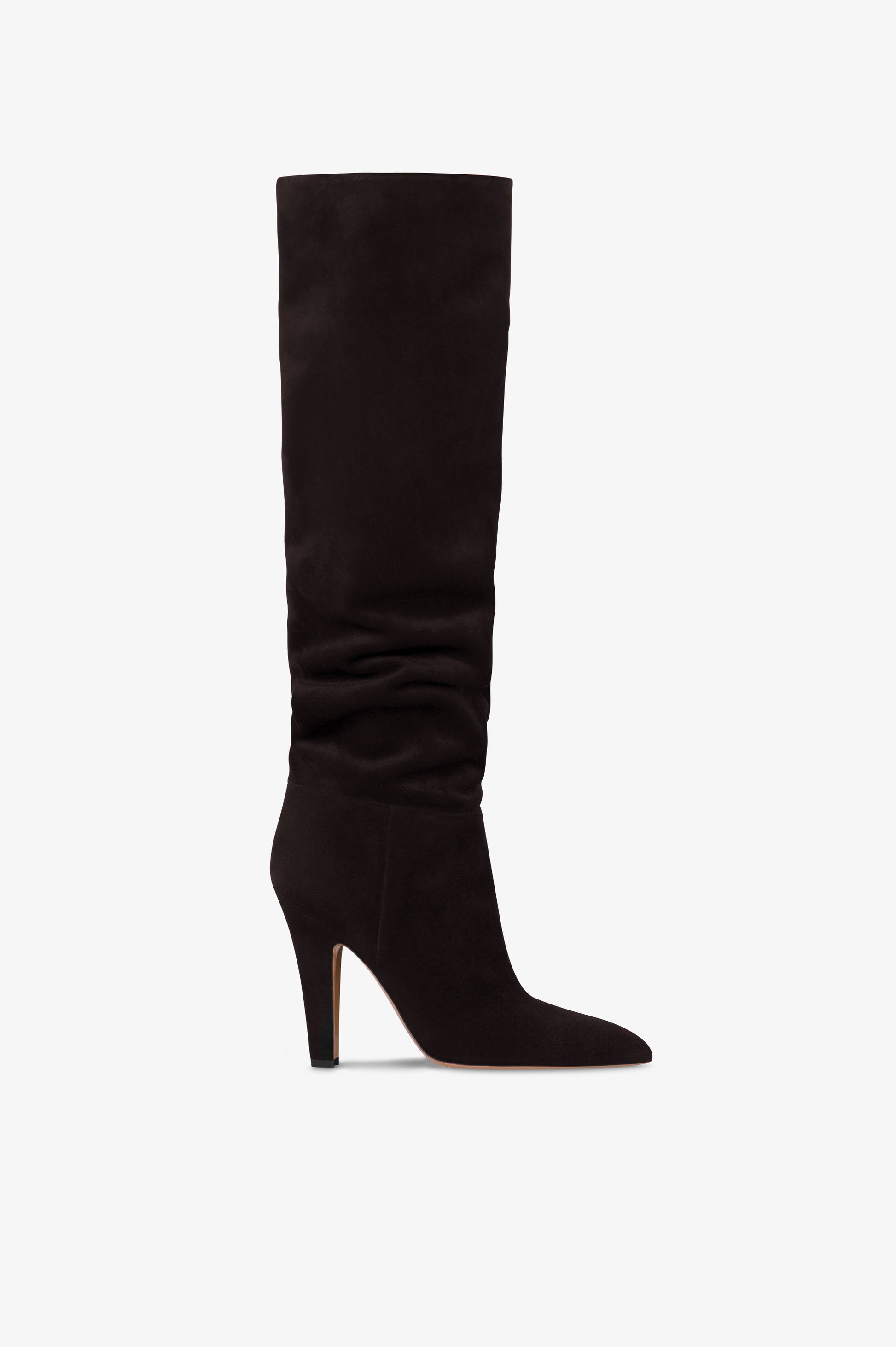 Boots in ebony calf suede leather.