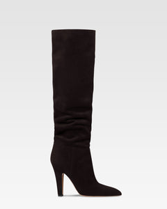 Boots in ebony calf suede leather.