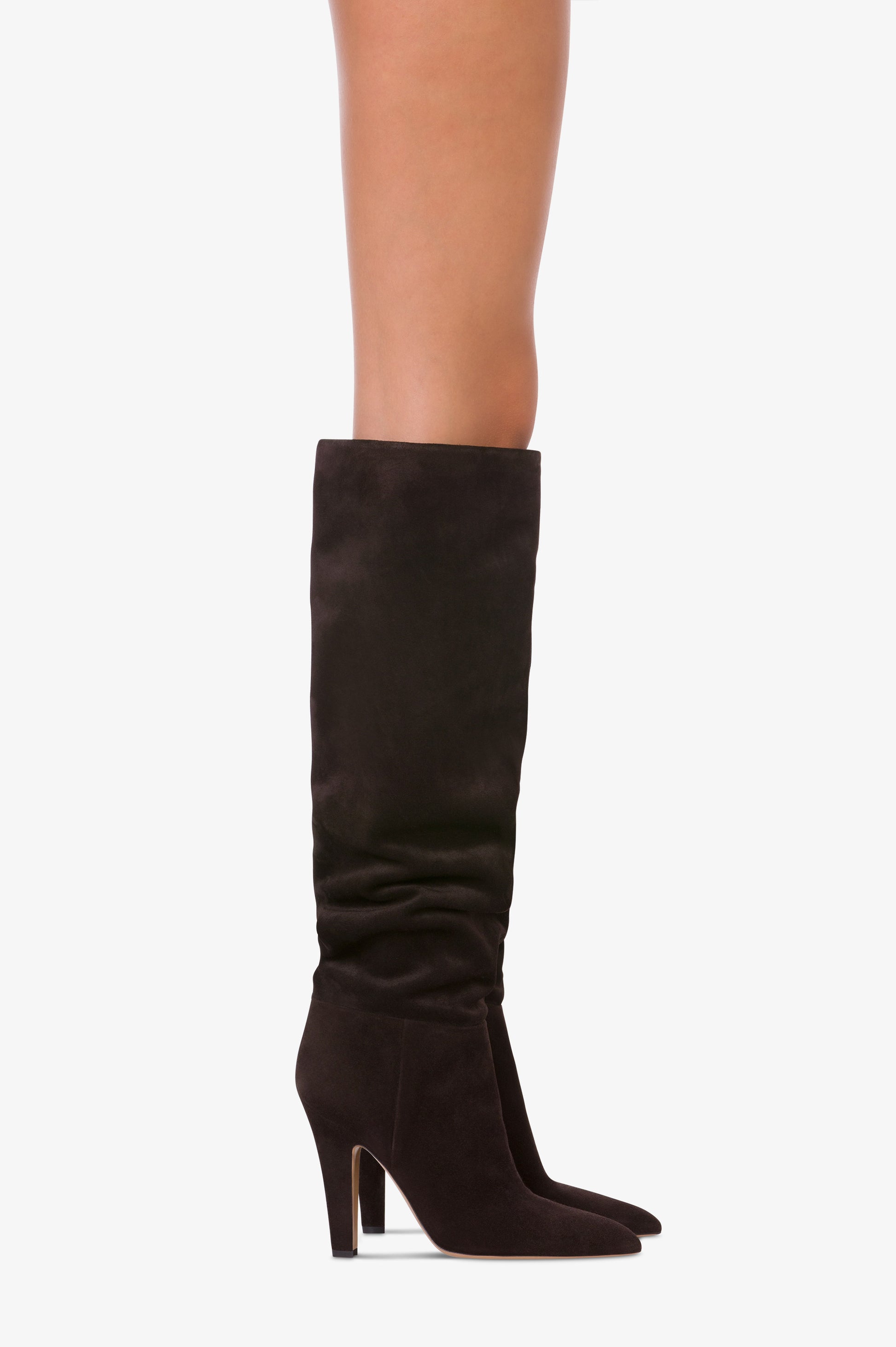 Boots in ebony calf suede leather.
