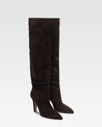 Boots in ebony calf suede leather.