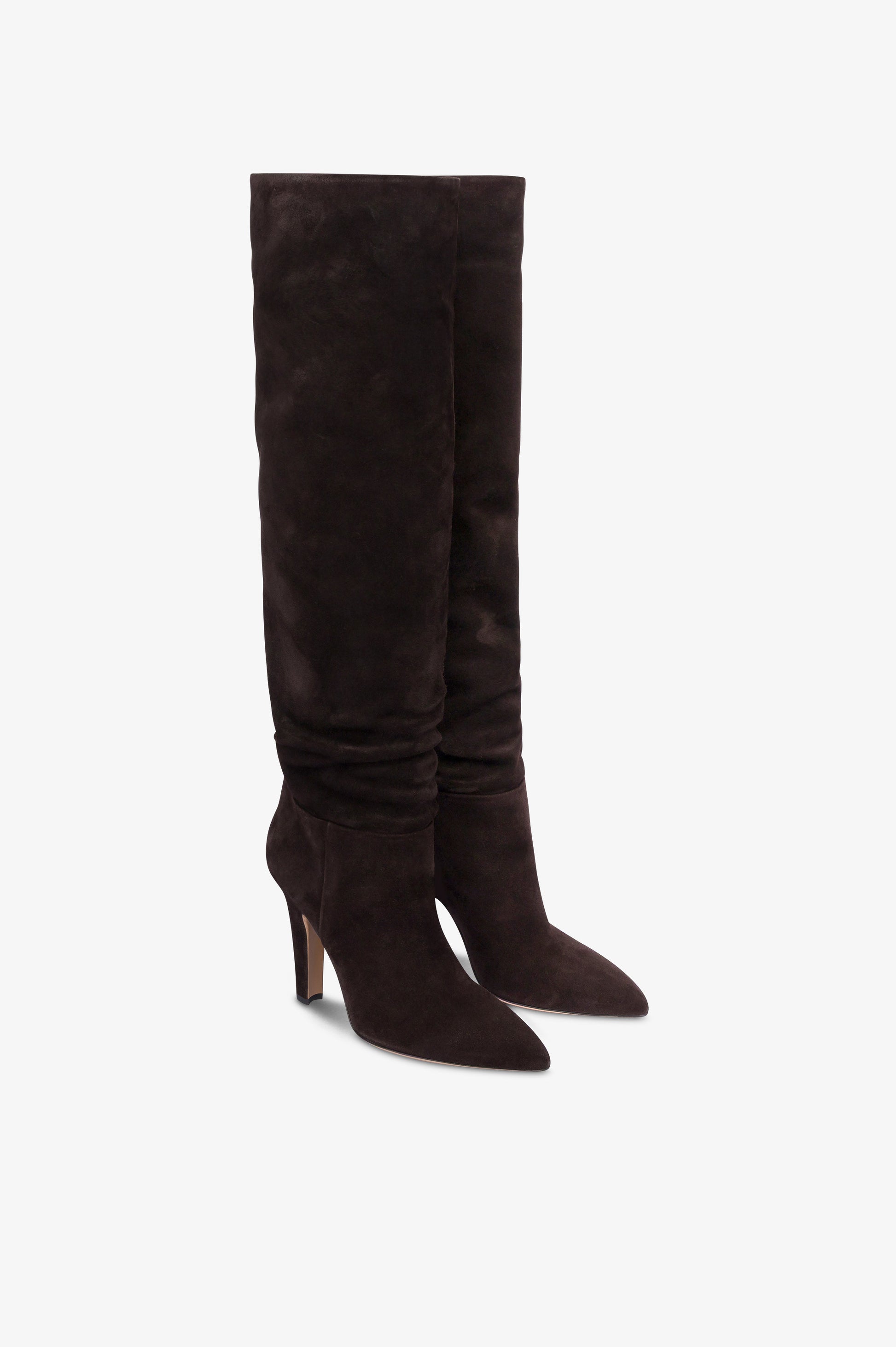 Boots in ebony calf suede leather.