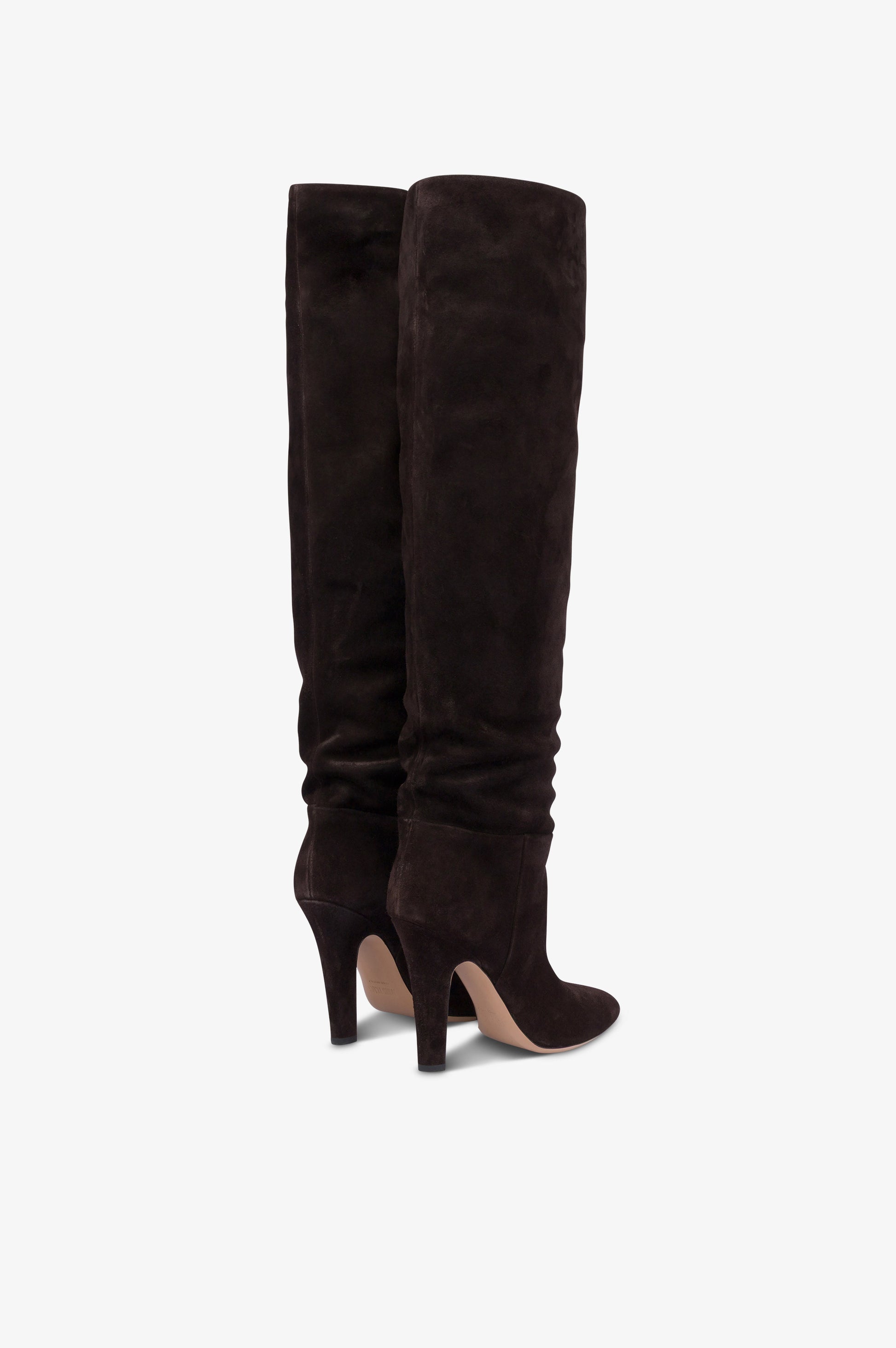 Boots in ebony calf suede leather.