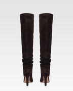 Boots in ebony calf suede leather.