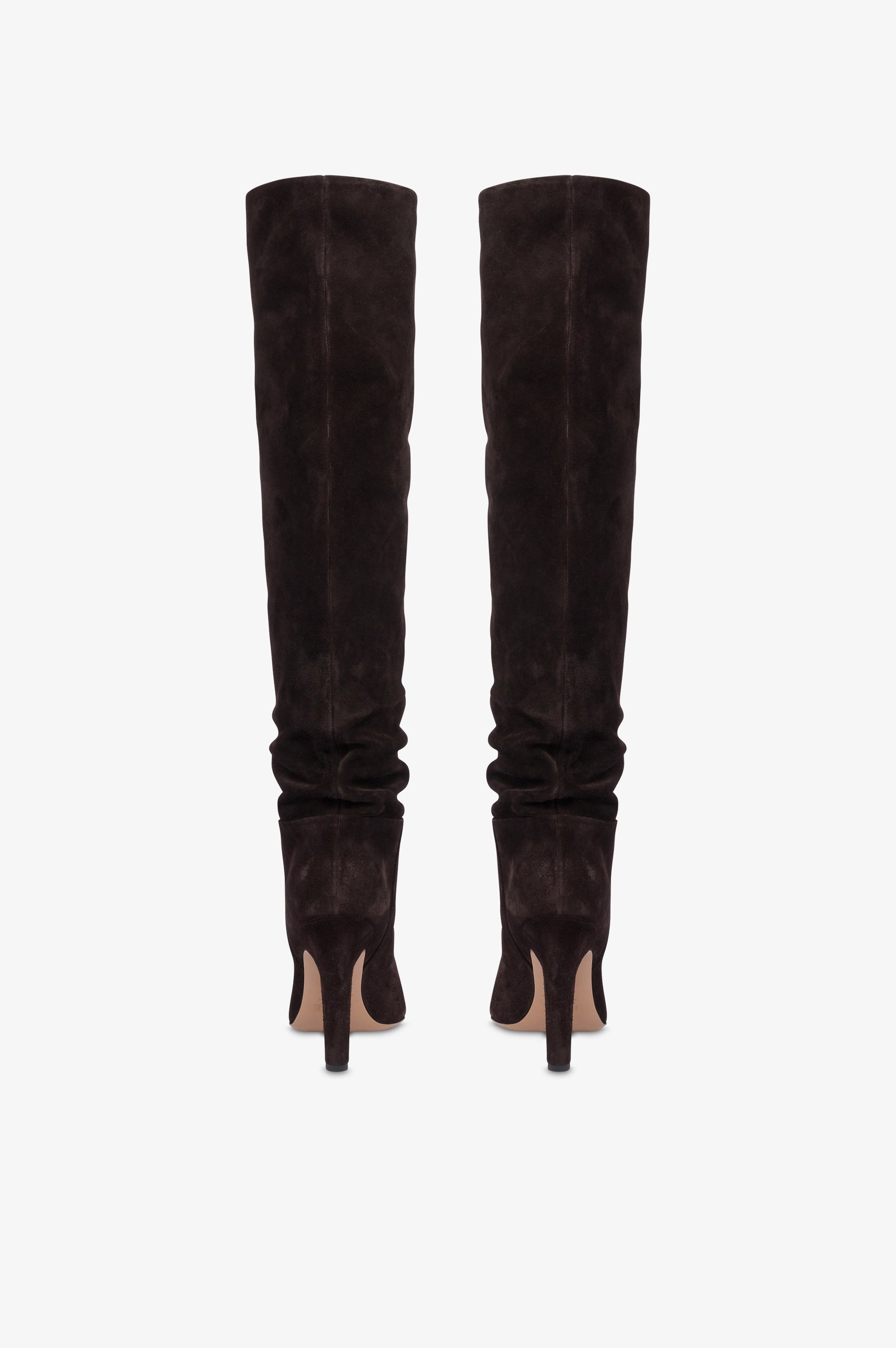 Boots in ebony calf suede leather.