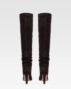 Boots in ebony calf suede leather.