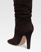 Boots in ebony calf suede leather.