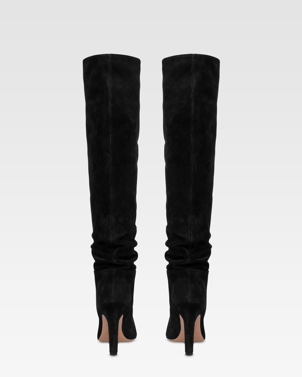 Boots in black calf suede leather.