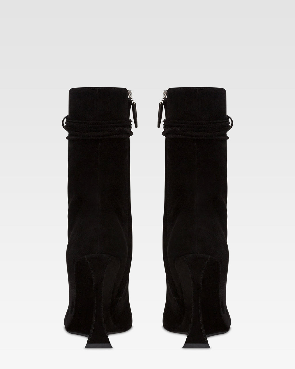 Ankle boots in black calf suede leather.