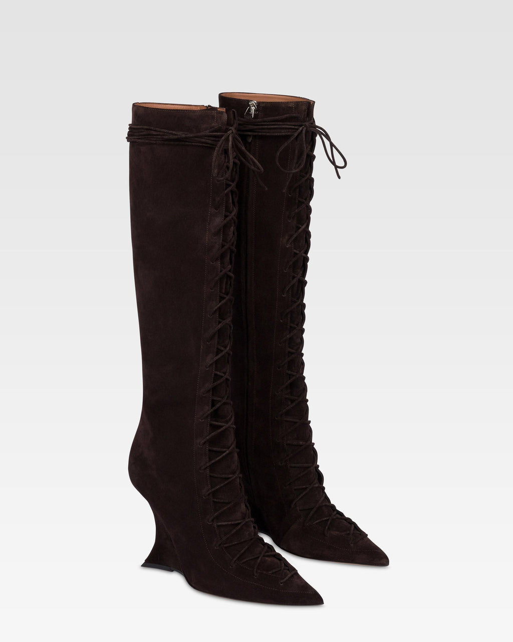 Boots in ebony calf suede leather.