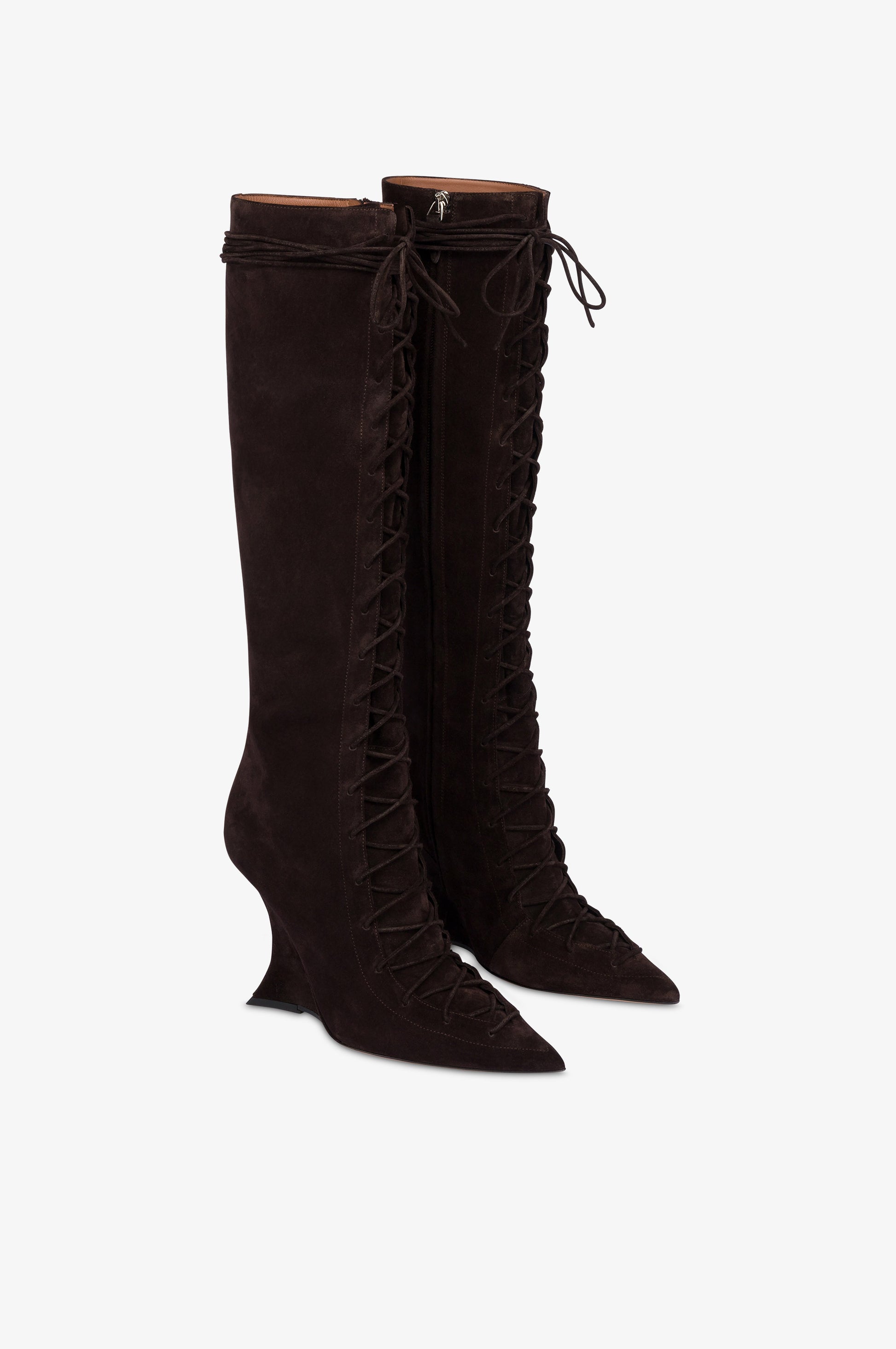 Stivali in pelle scamosciata ebano