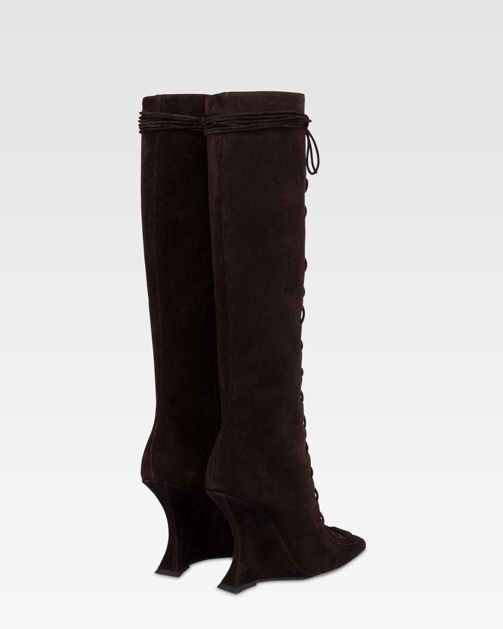 Boots in ebony calf suede leather.