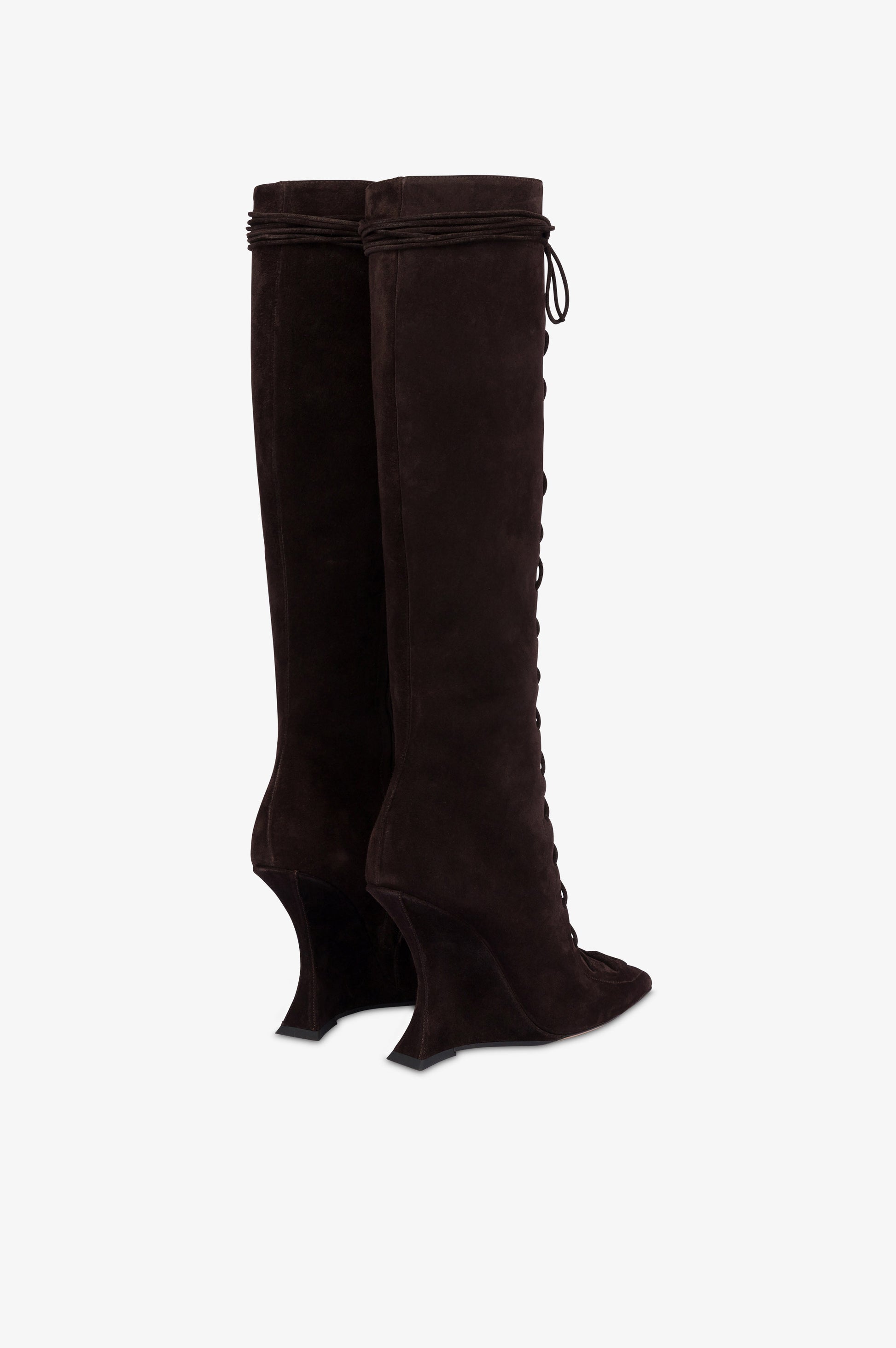 Stivali in pelle scamosciata ebano