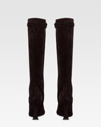 Boots in ebony calf suede leather.