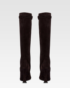 Boots in ebony calf suede leather.
