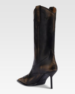 Botas de piel cepillada de color negro.