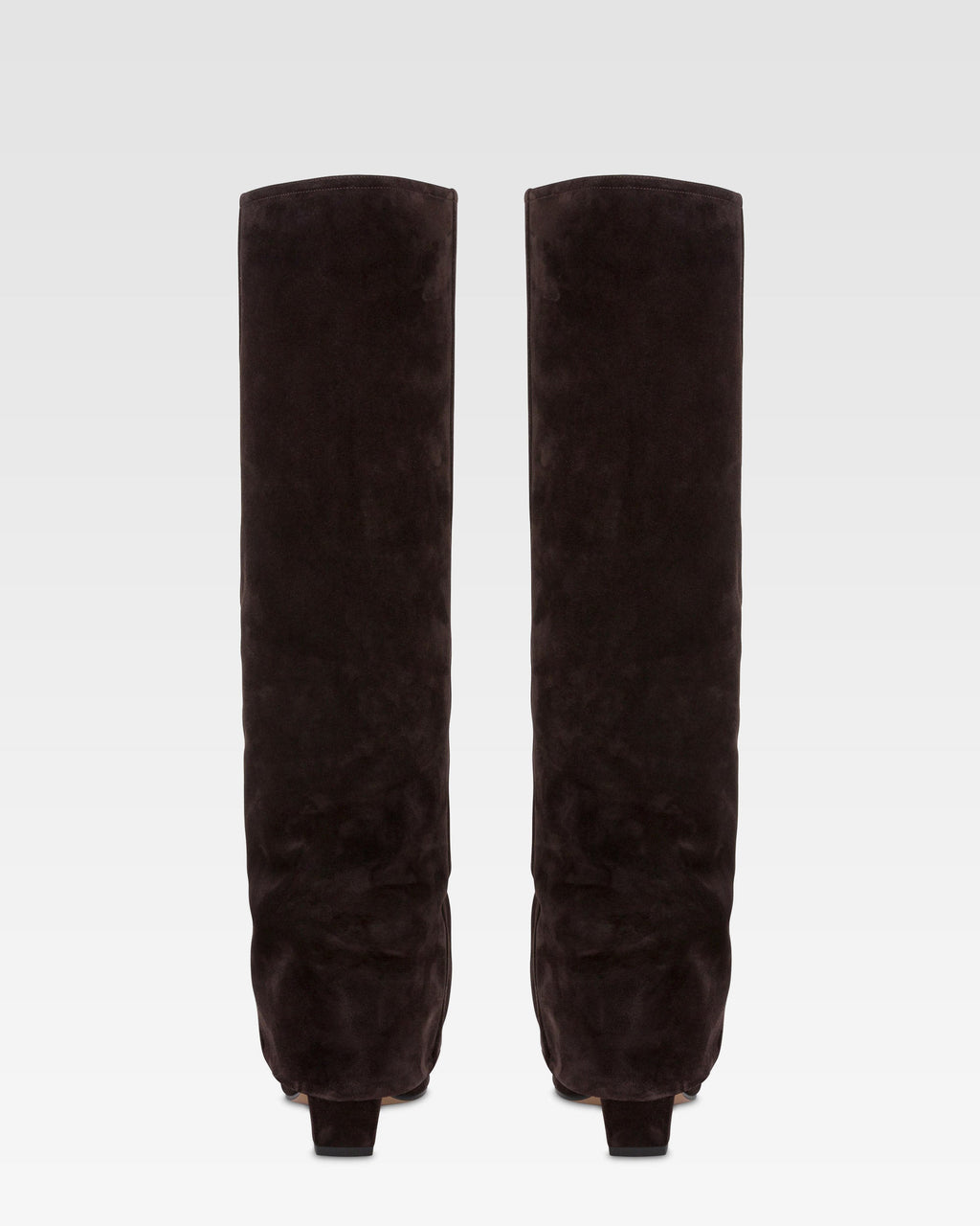 Fold-over boots in ebony calf suede leather.