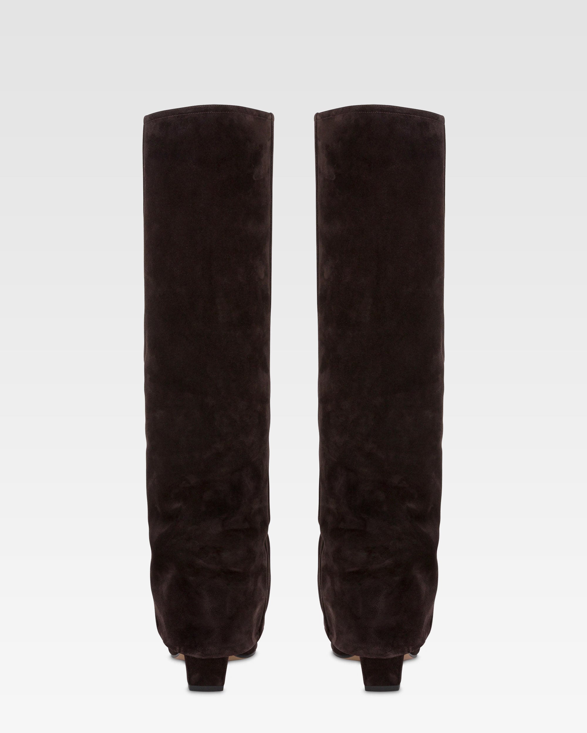 Stivali con ghetta in pelle scamosciata ebano