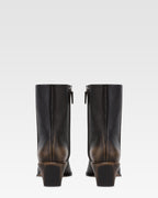 Stivaletti in pelle spazzolata nera