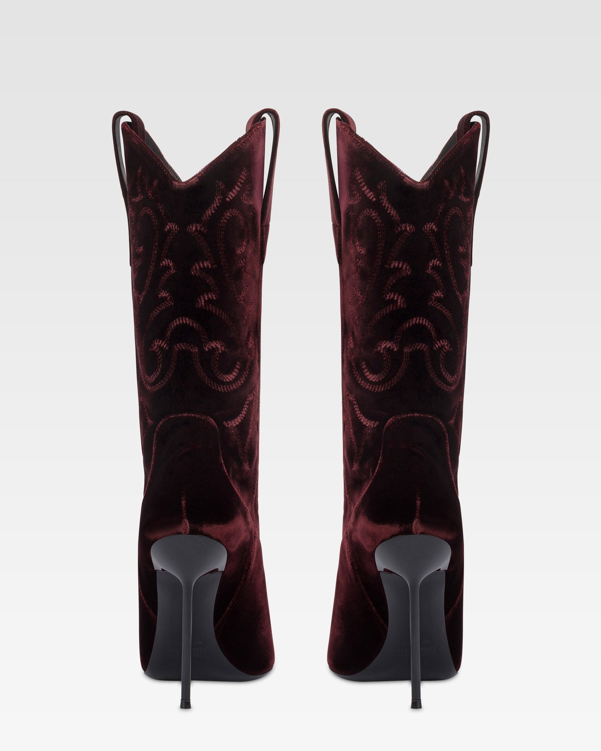 Stivali in velluto pinot noir
