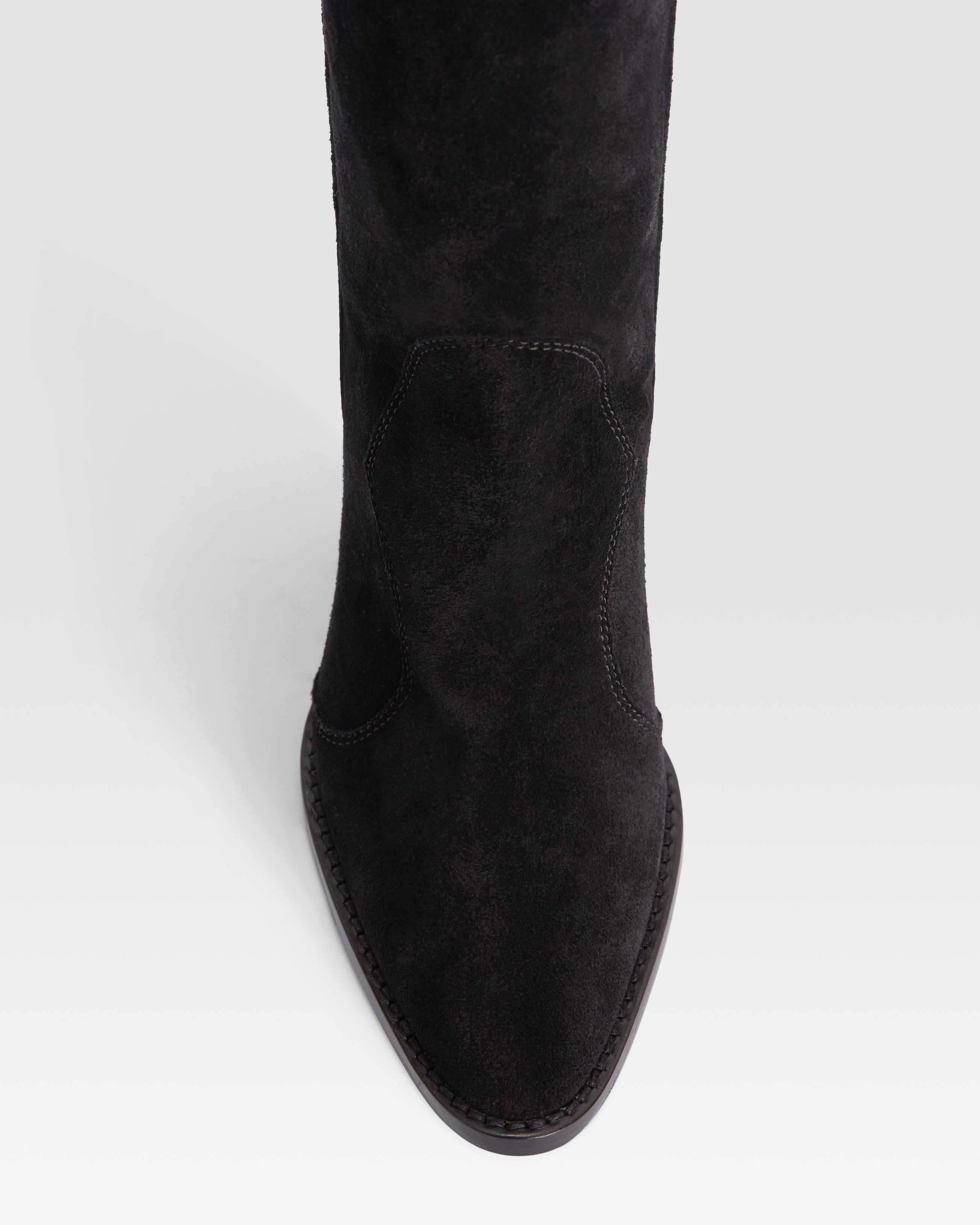 Boots in black calf suede leather