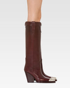 Stivali texani in pelle rouge noir