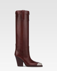 Texan boots in rouge noir calf leather — Rouge noir