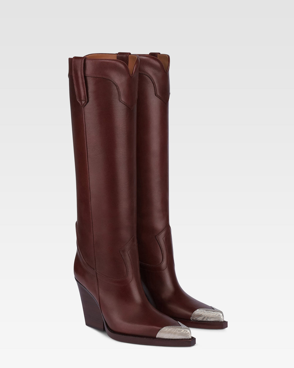 Stivali texani in pelle rouge noir