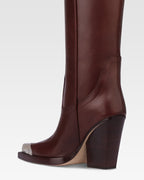 Stivali texani in pelle rouge noir