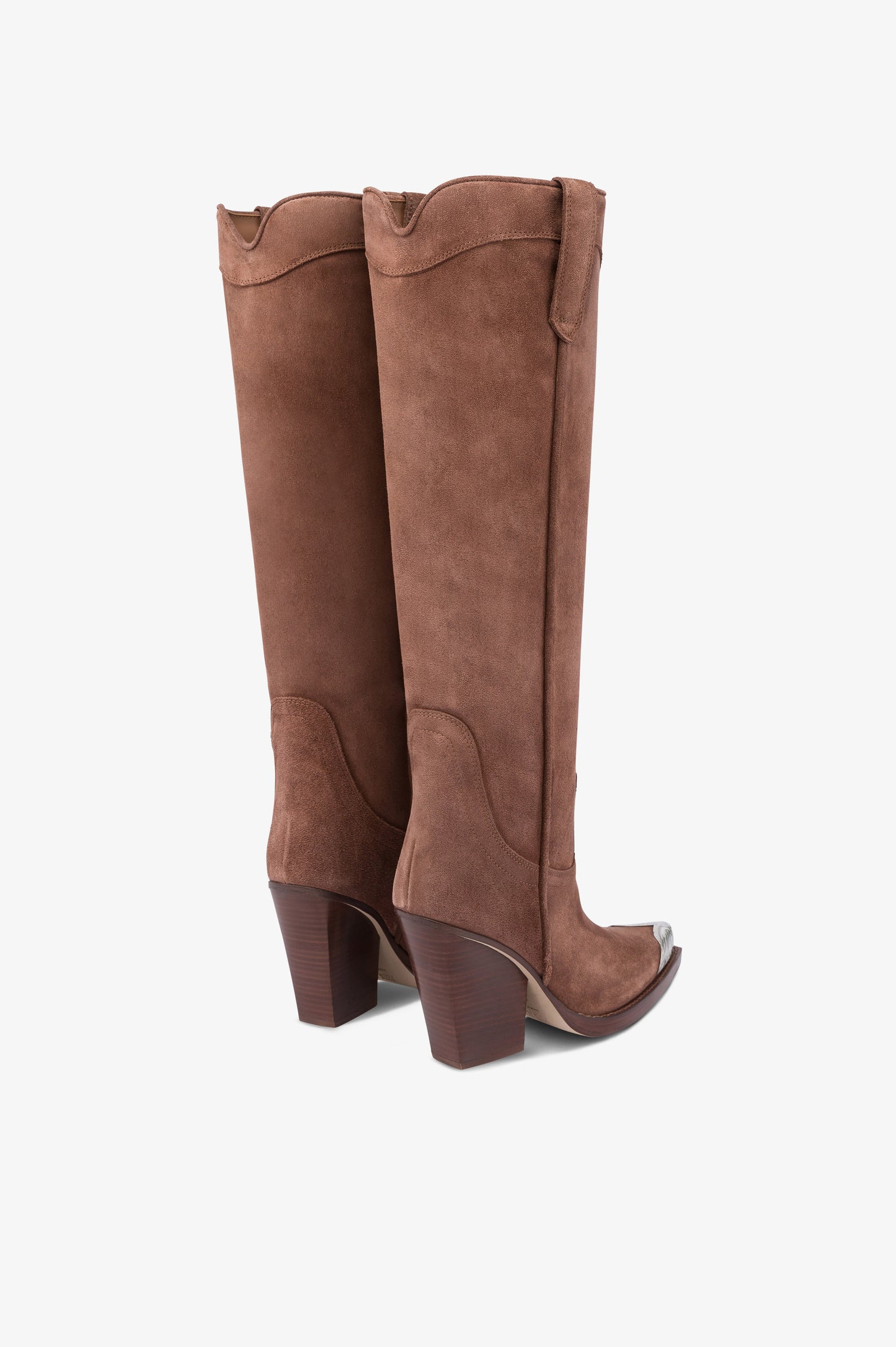 Texan boots in dark brown calf suede leather