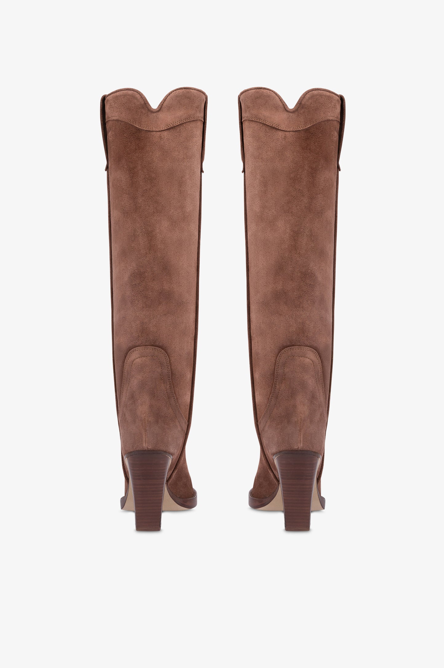 Texan boots in dark brown calf suede leather