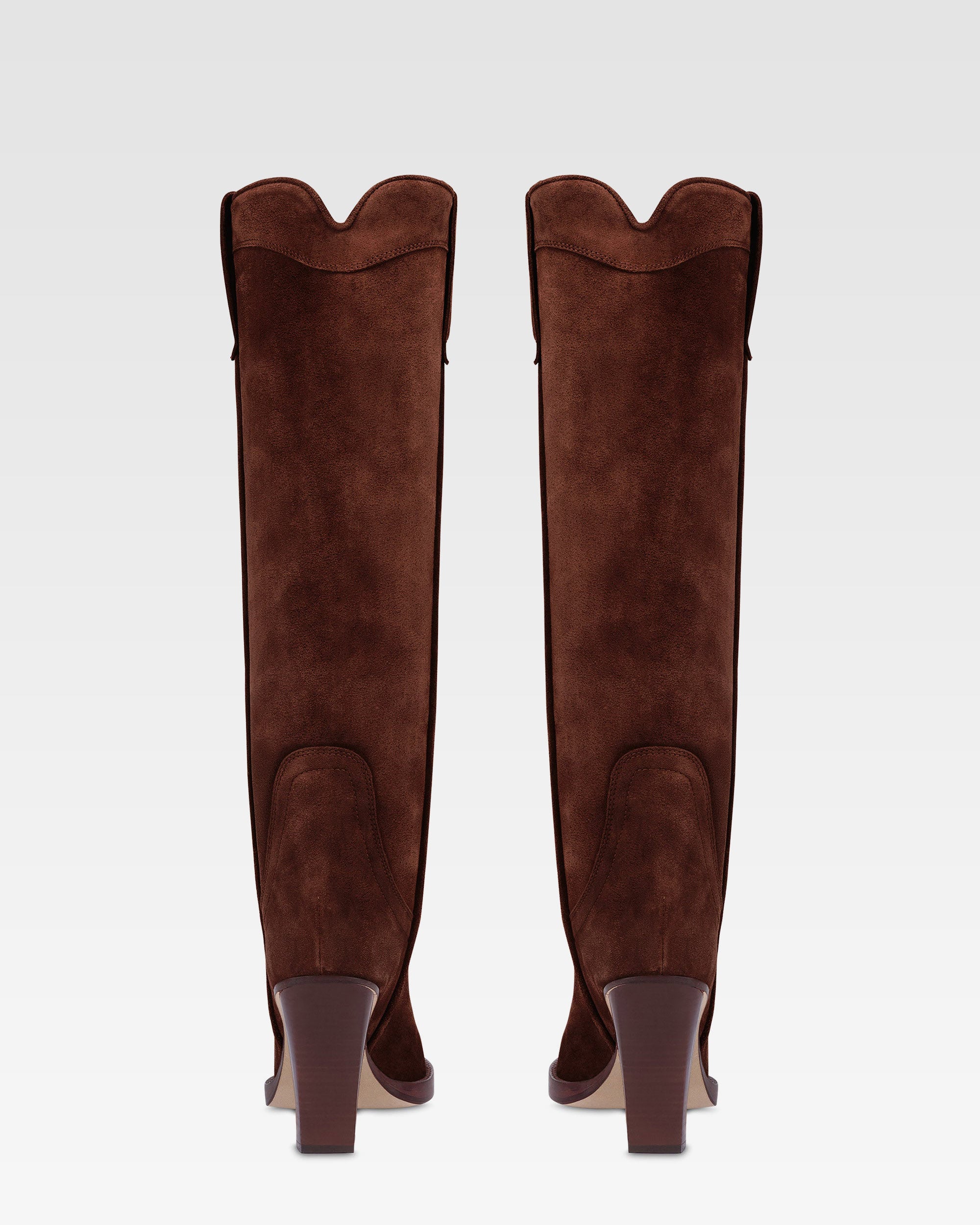 Texan boots in mahogany calf suede leather