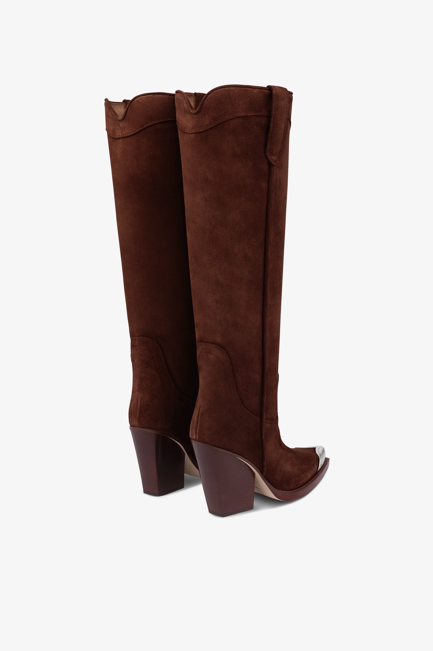 Texan boots in mahogany calf suede leather