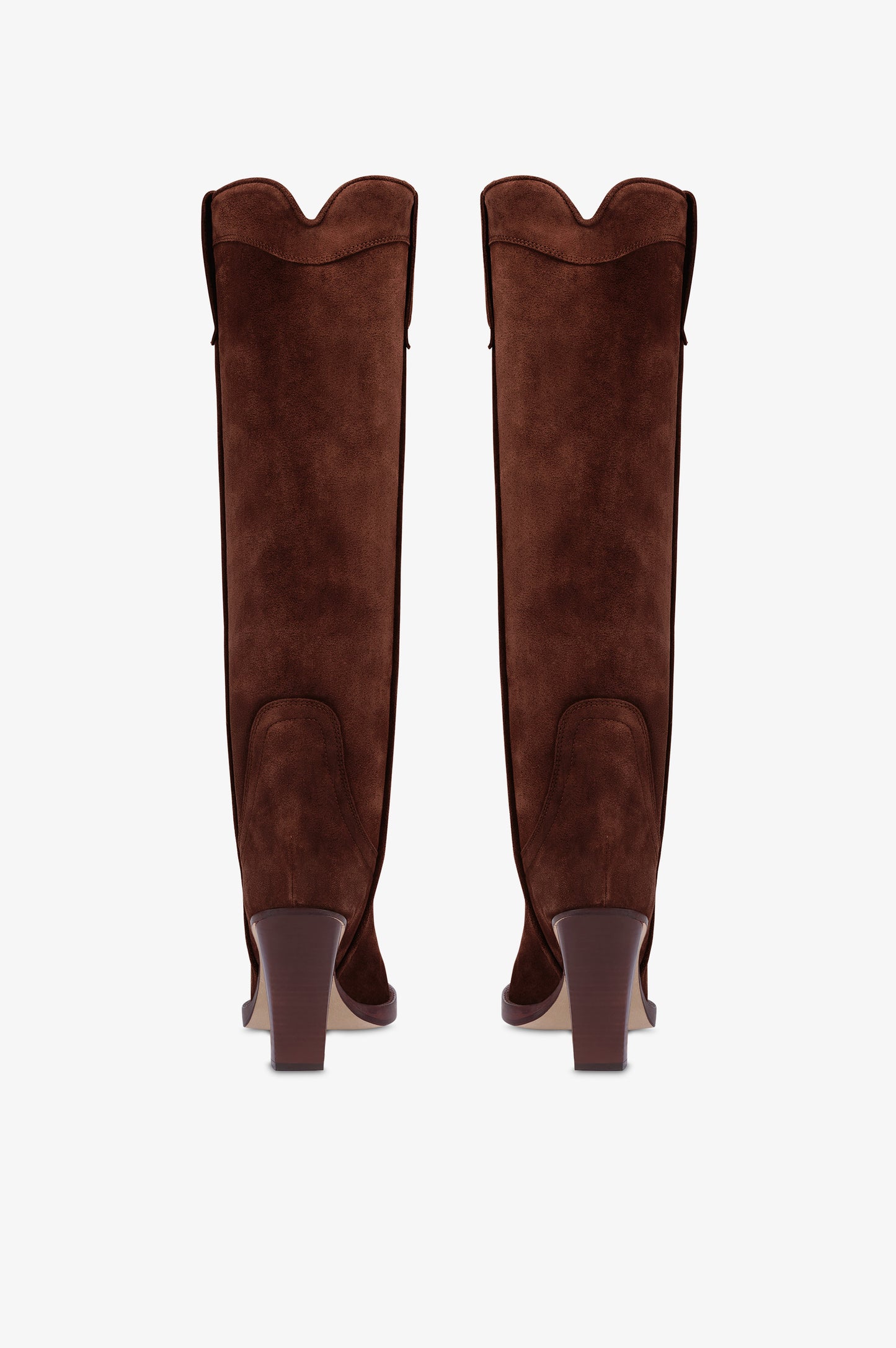 Texan boots in mahogany calf suede leather