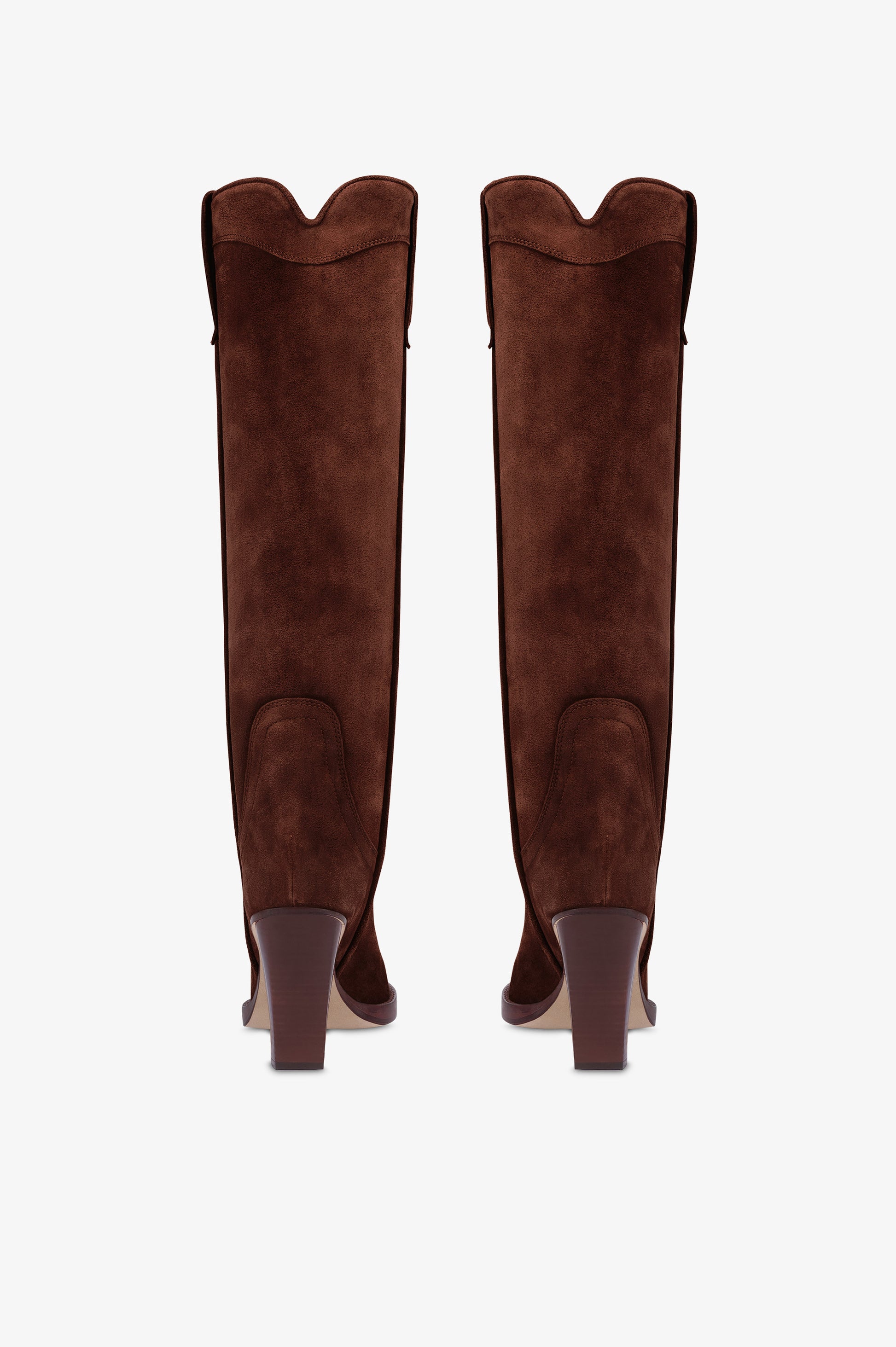 Texan boots in mahogany calf suede leather