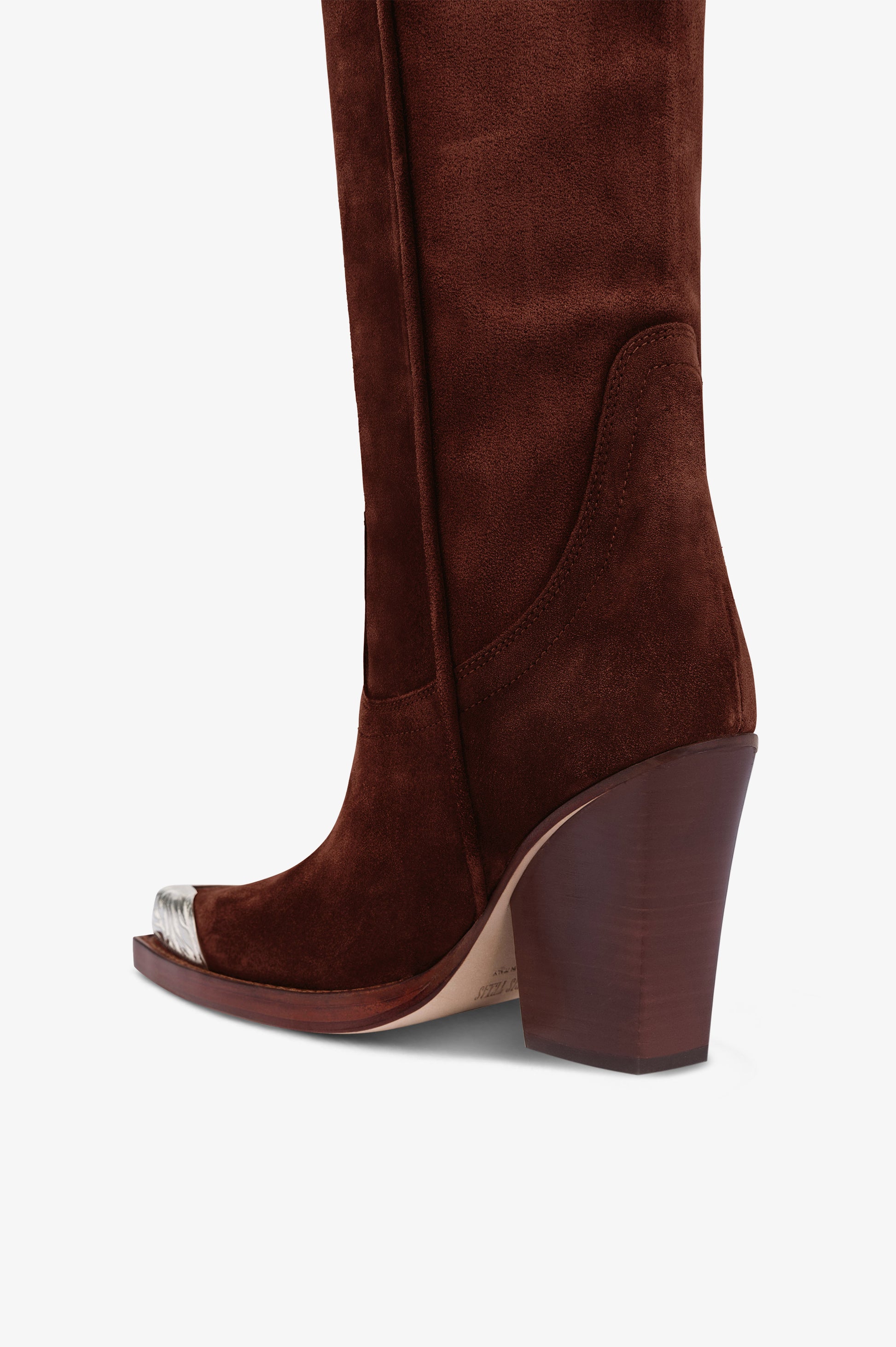 Texan boots in mahogany calf suede leather