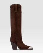 Botte en cuir suede avec embout metallique