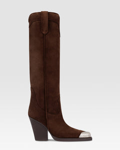 Botte en cuir suede avec embout metallique