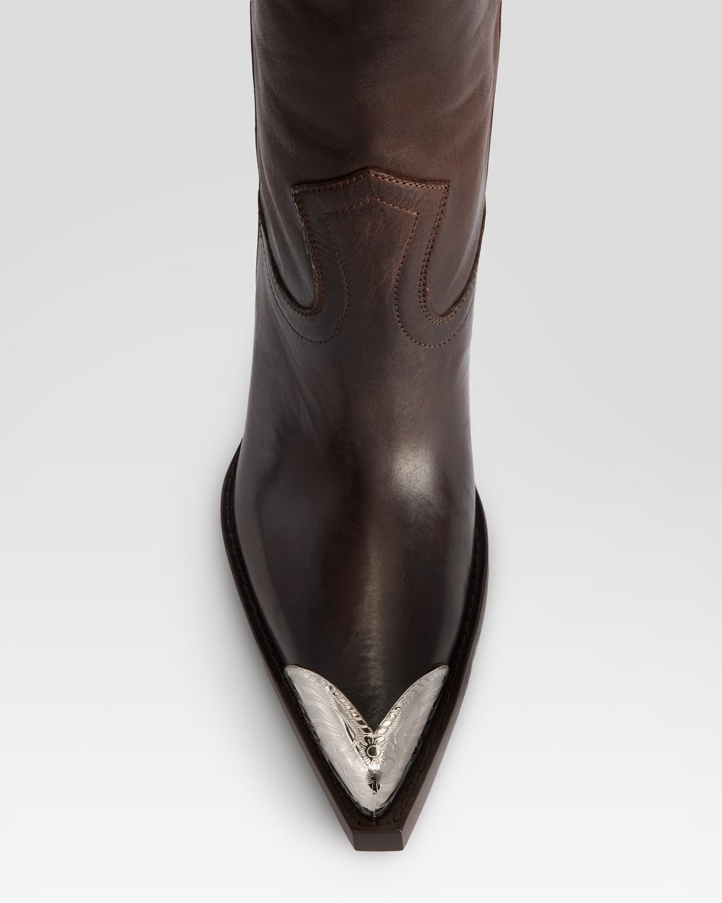 LEATHER WESTERN BOOT WITH METAL TOE CAP