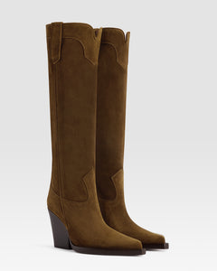 VELOURSLEDER WESTERN STIEFEL