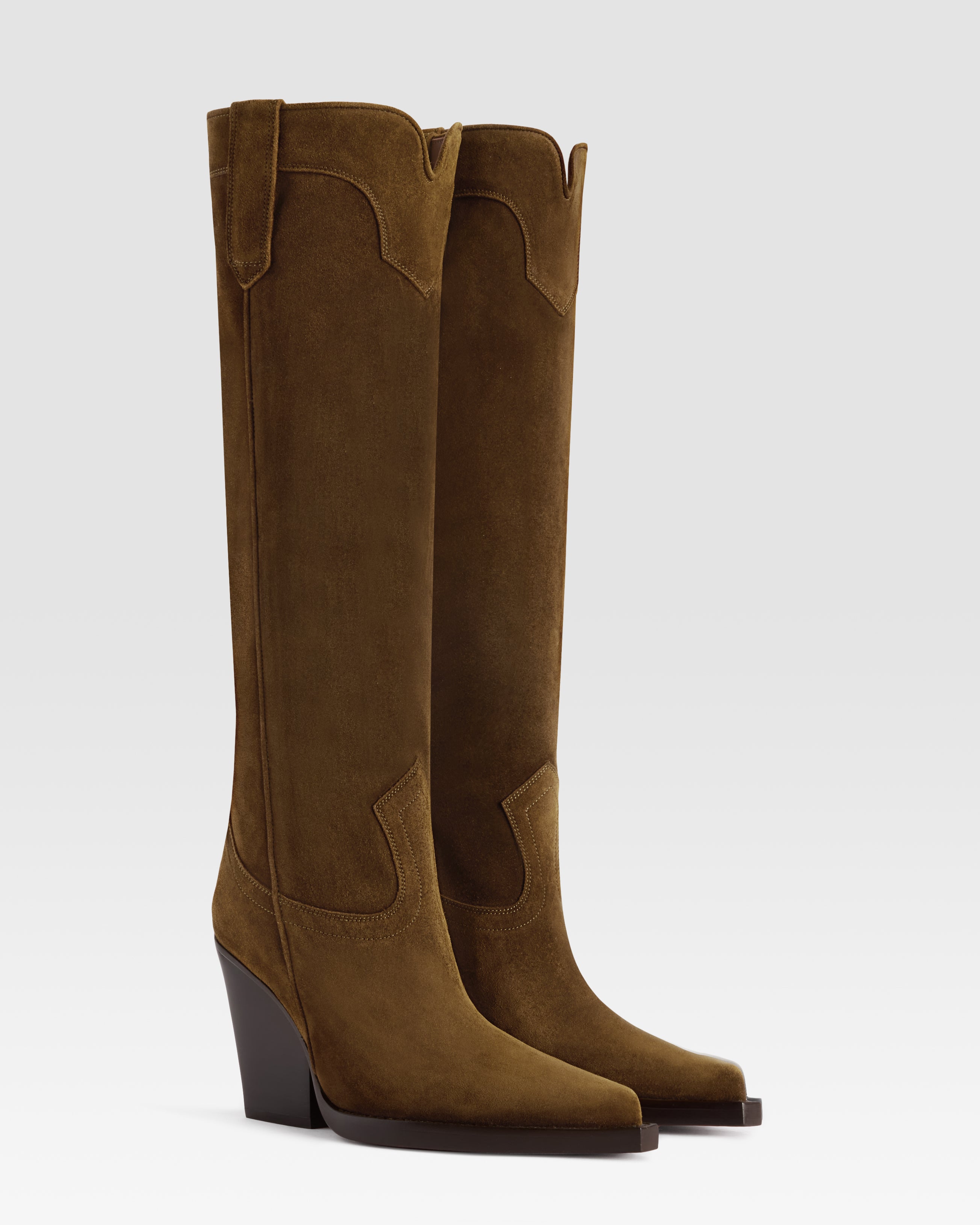 VELOURSLEDER WESTERN STIEFEL