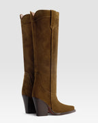 VELOURSLEDER WESTERN STIEFEL