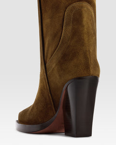 VELOURSLEDER WESTERN STIEFEL