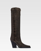 Texan boots in black vintage-effect leather.