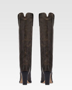 Texan boots in black vintage-effect leather.