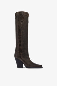 Texan boots in black vintage-effect leather. — Black