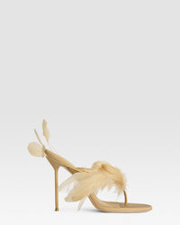 Mules infradito in raso crepe nero — MIELE